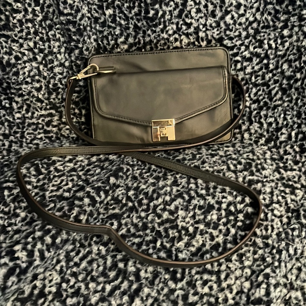 Tommy Hilfiger Navy Napa Leather Crossbody